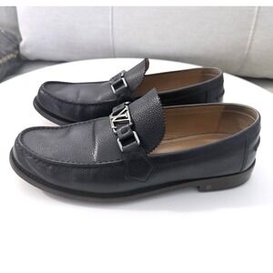 Louis Vuitton Major Loafers Navy Blue Leather Men's US 9
